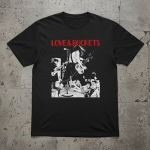 Love & Rockets Punk Rock Graphic T-Shirt – Vintage Concert Style Band Tee